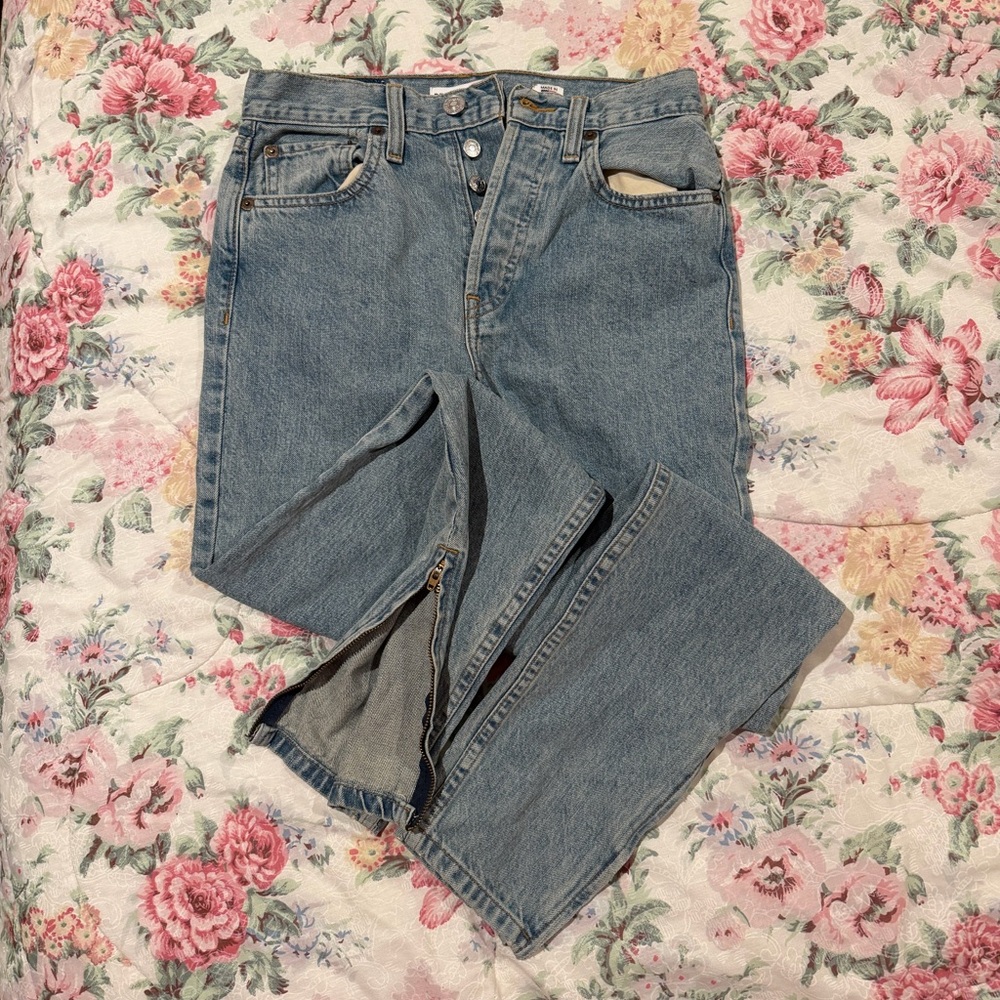 re/done ankle zip slim fit jeans